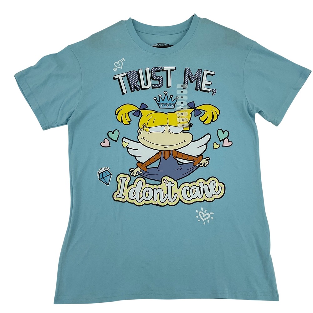 Nickelodeon Rugrats Angelica Pickles Trust Me I Don't Care Blue T-Shirt‎ Medium